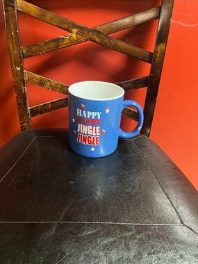 Blue 'Happy Jingle Jingle' Holiday Ceramic Mug